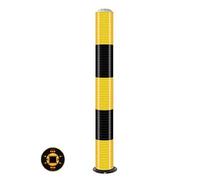Solar Safety Bollard with Intelligent Photosensor, LED Illuminated Steel Pipe Post, Night Reflective Design for Traffic Areas