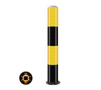 Solar Safety Bollard with Intelligent Photosensor, LED Illuminated Steel Pipe Post, Night Reflective Design for Traffic Areas