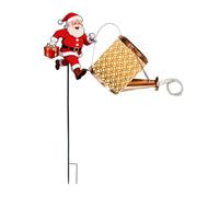 Solar Santa Kettle Lights | Christmas Decorations LED Metal Waterproof Solar - Outdoor Kettle Lantern Decor | for Garden Pathway Patio and Porch