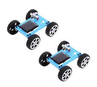 Solar Science Set with ABS and Two Buildable Cars, Blue | Four-Wheel Frame and Visible Drive Components, Tool-Less Setup, Batteryless Mechanical Activity for Students Ages 3