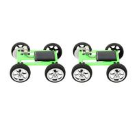 Solar Science Set with ABS and Two Buildable Cars, Green | Four-Wheel Frame and Visible Drive Components, Tool-Less Setup, Batteryless Mechanical Activity for Students Ages 3