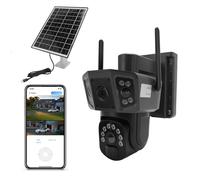 Solar Security Camera, 1080P 4MP Outdoor Wireless WiFi Cameras, 360° PTZ, Night Vision PIR Human Detection, 2 Way Talk Home Surveillance Solar Camera