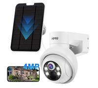 Solar Security Cameras Outdoor, 4MP PTZ Solar Panel for Security Cameras, Battery Powered Wireless Cameras for Home, PIR Motion Detection, Color Night Vision, Compatible with Alexa