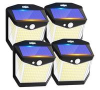 Solar Security Lights Outdoor Garden: 238 LED Solar Powered Outside Light 3 Modes Motion Sensor and 270°Wide Angle IP65 Waterproof Solar Power Wall Lighting For Fence Flood Door Garage Yard 4 Pack