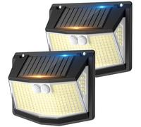 Solar Security Lights Outdoor Garden: 248 LED Solar Motion Sensor Light 3 Modes and 270° Wide Angle lighting Outside Solor Powered Wall Lights for Garden Fence Garage Yard 2 Pack IP65 Waterproof