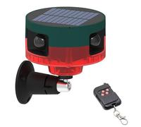 Solar Sensor Security Alarm Lights Outdoor，Flarion 360° Motion Detector LED Flashing Strobe Light 129db Loud Siren Sound Built-in 13Sounds for courtyards, warehouses, orchards (Red)