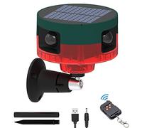 Solar Sensor Security Alarm Lights Outdoor,KINGCOO 360° Motion Detector LED Flashing Strobe Light Warning Lamp Built-in 13Sounds,129db Loud Siren Sound for Home Farm Barn Villa Yard (Red)