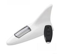 Solar Shark Fin Light LED Strobe Roof Aerial for Cars Trucks SUVs - Wireless Remote Control Safety Lamp Fit Black(white)