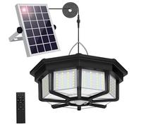 Solar Shed Light Indoor Outdoor 228LED 360°Lighting Solar Lights Work in Daytime with Remote Control, Waterproof Solar Gazebo Lights with Motion Sensor/5 Modes for Home Shed Garage Barn