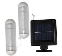 Solar Shed Light with Pull String, LED Double-lamp Solar Panels for Sheds, Wall Mounted Solar Lights Indoor for Garden Corridor Greenhouse Sets