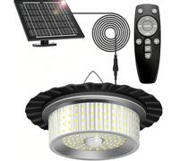 Solar Shed Lights Indoor, Solar Powered Motion Sensor Light 4 Lighting Modes, Solar Pendant Light Outdoor with Remote Control Waterproof for Shed Gazebo Chicken Coop Barn Home Exterior Interior