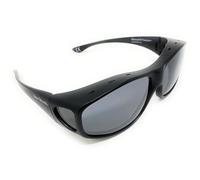 Solar Shield Polarised Optical Covers Sunglasses for over Spectacles, Wraparound, Black, Polycarbonate Frame, UV Protection 576