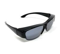 Solar Shield Polarised Optical Covers Sunglasses for over Spectacles, Wraparound, Black, Polycarbonate Frame, UV Protection 573