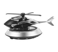 Solar Silver Freshener Helicopter Aromatherapy Diffuser Decor Car Air | Aluminum Zinc Alloy Build, Rotating Solar Action, Modern Sleek Style, Car Decoration Element, Fragrance