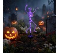 Solar Skeleton Lamp Yard Stake Halloween Decorations Garden Light,28''