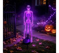 Solar Skeleton Yard Stake Garden Light Halloween Decorations Bones Figurine | 3D Creepy LED lamp Waterproof Realistic Ghosts for Outdoor Grave Lawn Patio House Party Fall Decor Gift，Purple