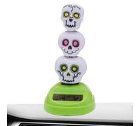 Solar Skull Toy, Swinging Car Figurine, Solar Powered Ornament, Weather Resistant Build, Motion Activated Swing Design, 3.94 inches, for Car Interior Table Ornament Indoor