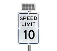 Solar Slow Down LED Flashing Traffic Sign 18x24 IP65 Engineer Grade | Solar-powered LED flashing slow down traffic sign in 18x24 size, IP65 rated and built to engineer grade standards for road