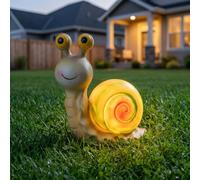 Solar Snail Garden Statue, Resin Outdoor Figurine with Built-in Warm LED Light, IP65 Waterproof Light Sensor Sculpture for Yard Lawn Patio Pathway, Gardeners Choice
