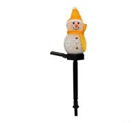 Solar Snowman Ground Stake Light Waterproof IP54 Sun Powered LED Lamp Decorative Colorful Options Red Yellow Pink Blue Automatic Night Illumination(Yellow)