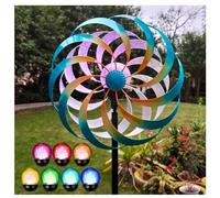 Solar Spinner, Metal Windmills for The Yard, Wind Spinner Dual Direction Windmills for Garden