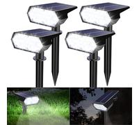 Solar Spot Light Outdoor, 49 LED Lights for Outside, 2 Modes Solar Powered Spotlights, Waterproof Pathway Light for Garden Yard Walkway Driveway Landscape Decorations (4 Pack-Cool White)