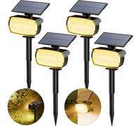Solar Spot Lights, 136 LED Outdoor, Large Size 3 Modes IP65 Waterproof 3000k Warm White Split Solar Landscape Spotlights for Yard Driveway Walkway, 4 Pack