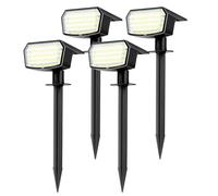 Solar Spot Lights Outdoor Garden 4 Pack, 65 LEDs Solar Lights 3 Lighting Modes Waterproof Solar Spotlights, Auto ON/Off Dusk to Dawn Security Light for Garden, Yard, Tree, Lawn, Pathway (Warm White)