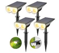 Solar Spot Lights Outdoor Garden, Warm White Solar Powered Stake Light,