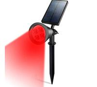 Solar Spotlights, 4 LED Multi-Use Outdoor Wall & Path Lights, Decorative for Garden, Lawn, Party & Christmas (Red)