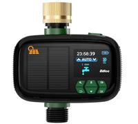 Solar Sprinkler Timer, Water Timer with Brass Inlet, Solar & Type-C Dual Charging, Auto Irrigation, Manual Watering, Rain Delay, 2000mAh Battery, Ideal for Garden, Lawn, Yard, Pool, Car Wash