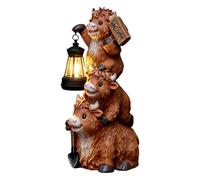 Solar Statue Glowing Art Sculpture Resin Ornament with Welcome Sign