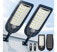 Solar Street Light Outdoor, 3 Color Temperature Waterproof 30000LM, Solar Powered Flood Security LED Lights Dusk to Dawn with Motion Sensor and Remote for Yard Parking Lot 2 Pack