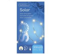 Solar String Garden Lights with Twinkle Effect - Warm White 200 Micro LED