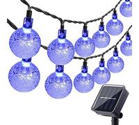 Solar String Lights, 60 LEDs Outdoor Garden Lights Solar Powered, 8 Modes, Waterproof 36ft Crystal Ball Decorative Light for Tree, Patio, Yard, Wedding, Party, Indoor/Outdoor (Blue)
