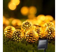 Solar String Lights for Outside, 29ft 60 Led Outdoor Solar String Lights, 8 Modes Solar String Lights Outdoor Waterproof, Moroccan Twinkle Solar Fairy Lights for Yard Patio Wedding Camping Warm White
