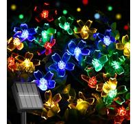 Solar String Lights for Outside,50 LED Solar Flower String Lights Outdoor Waterproof,Solar Powered Outdoor Decorative String Lights for Yard,Lawn,Fence,Flower Garden,Christmas Tree(Multi-Colored)