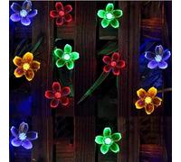 Solar String Lights Garden, 23ft 8 Modes 50 LED Blossom Solar Powered Fairy Lights Waterproof Outdoor Flower String Lights for Patio, Yard, Tree, Home, Lawn, Wedding, Party Decorations (Multi Colour)