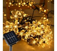 Solar String Lights Garden, 39ft 8 Modes 100 LED Blossom Solar Powered Fairy Lights Waterproof Outdoor Flower String Lights for Patio, Yard, Tree, Lawn, Wedding (Warm White)