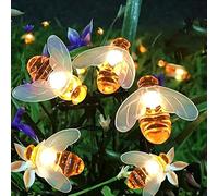 Solar String Lights Garden, 8 Modes 50 LED Honey Bee Fairy Lights Solar Powered Waterproof Outdoor Fairy Lights Solar Garden Lights for Patio Yard Summer Party Wedding Indoor Decor (Warm White)