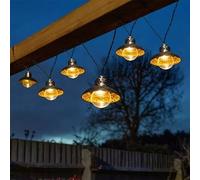 Lantern Solar Garden String Lights 10 Warm White LED - 4.7m by Smart Solar
