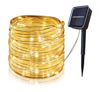 Solar String Lights Outdoor, 39Ft 100 LED Fairy Rope Lights, Waterproof Garden Tube Lights for Home Party Patio Wedding Birthday (Warm Light)