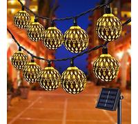 Solar String Lights Outdoor, 50LED 8 Modes Garden Lights Solar Fairy Lights Waterproof 23ft Lighting for Gazebo, Fence, Wall, Patio, Christmas, Wedding Decoration(Warm White)