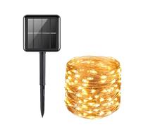 Solar String Lights Outdoor Garden 11M/36FT 60 LED Waterproof IP65 Solar Powered Christmas Fairy Lights 8 Modes Copper Wire Decorative Light for Garden Patio Tree Wedding Halloween Decor (Warm White)