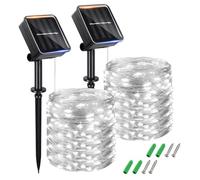 Solar String Lights Outdoor Garden Waterproof 98FT 260LED,[2Pack]Total 30M Solar Fairy Lights Extra-Long,8 Modes Copper Wire Solar Powered Outdoor Lights/Outside Decor Lighting for Garden Patio Yard