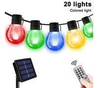 Solar String Lights Outdoor Patio Lights Solar Powered Waterproof G50 Hanging Lights