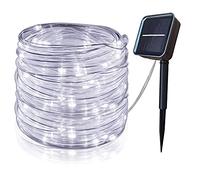 Solar String Lights Outdoor Rope Lights，39Ft 100 LED Solar Fairy Lights Outdoor Tube Lights Waterproof，Solar Garden Lights Decorative Lights for Home Party Patio Wedding Birthday (Cool White)