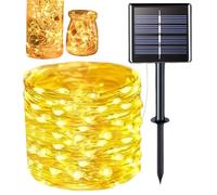 Solar String Lights Outdoor - Star Solar Power String Lights Outdoor,Ambient Lighting Christmas Decorations for Garden Fence Patio Yard Camping Halloween Party