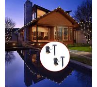 Solar String Lights Warm White 24m 2x200 LED Outdoor Garden Party Decor w/Panel