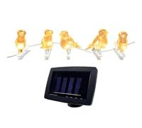 Solar String Lights with 5 Birds Clip On | Solar Powered LED Decorative Lights | Bird String Lights for Outdoor Garden | Polystyrene 78.74 Inch